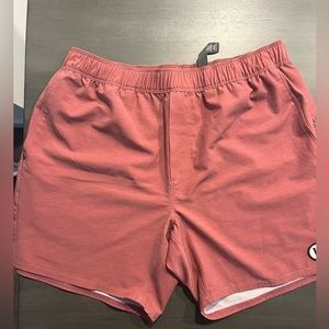 Vuori Mens Medium Cape Shorts Saltwater Red